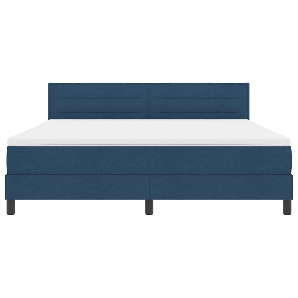 Boxspringbett mit Kopfteil Blau 180 x 200 cm Stoff