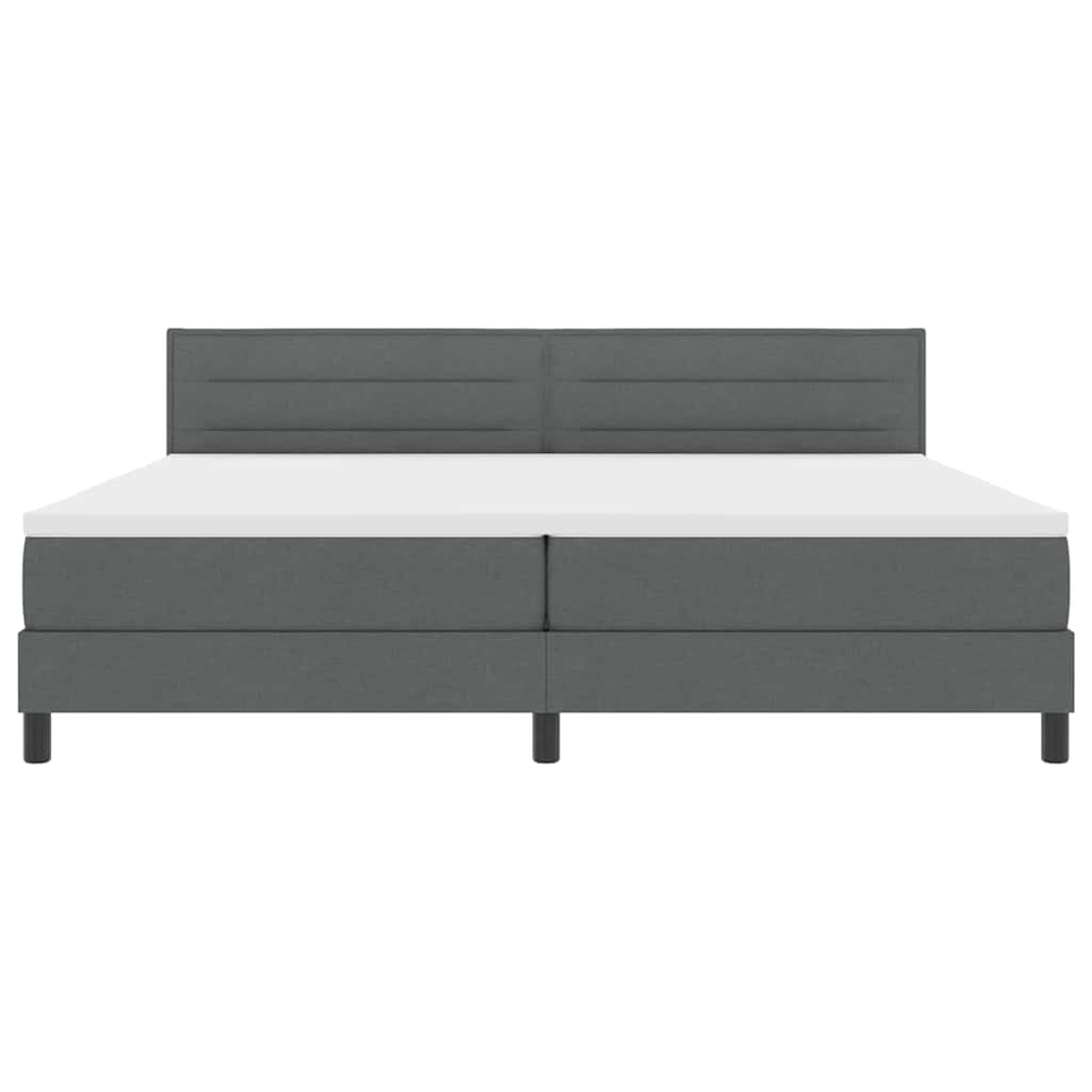 Boxspringbett mit Kopfteil Dunkelgrau 200 x 200 cm Stoff