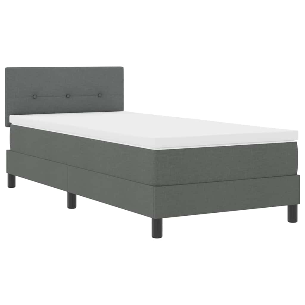 Boxspringbett mit Kopfteil Dunkelgrau 80 x 200 cm Stoff