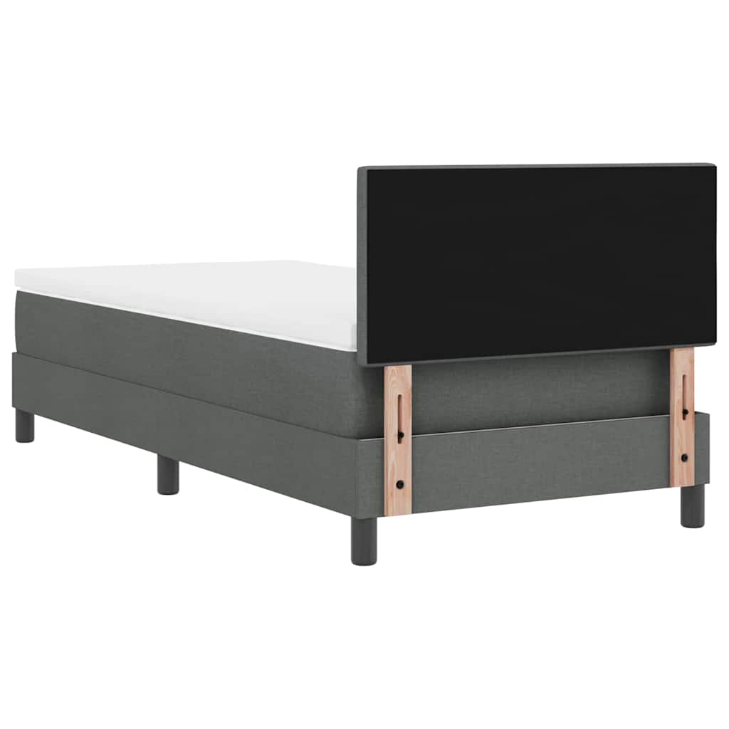 Boxspringbett mit Kopfteil Dunkelgrau 80 x 200 cm Stoff