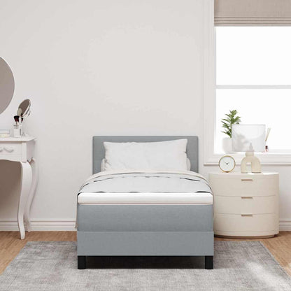 Boxspringbett mit Kopfteil Hellgrau 90 x 190 cm Stoff