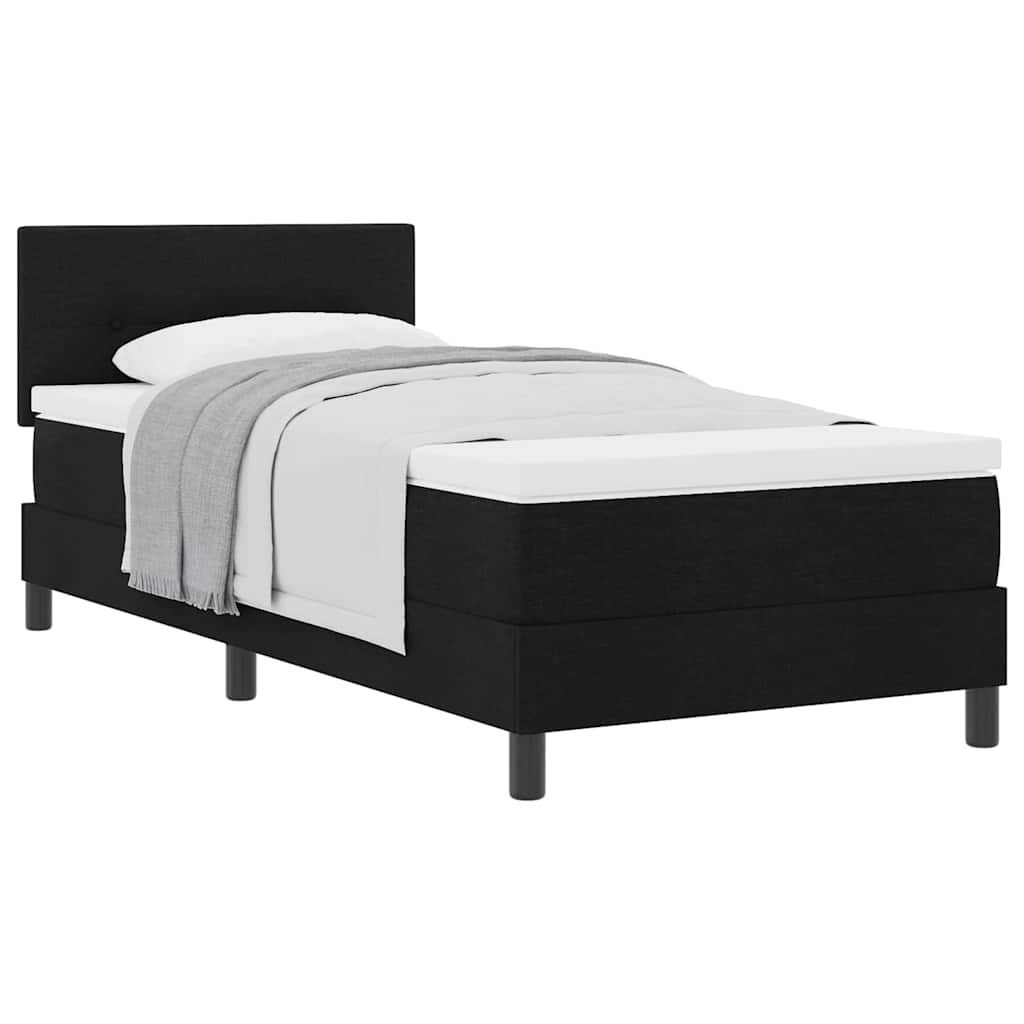 Boxspringbett mit Matratze Schwarz 90 x 190 cm Stoff