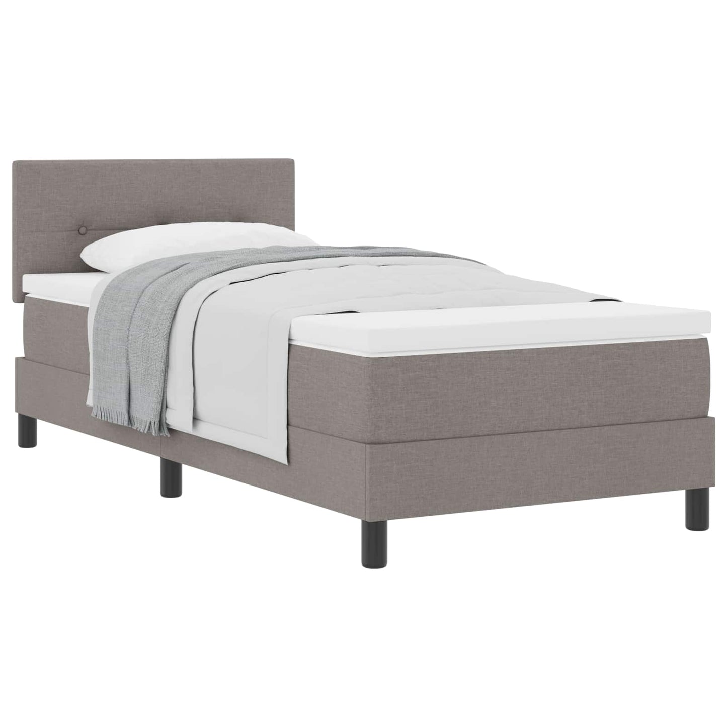 Boxspringbett mit Kopfteil Taupe 90 x 190 cm Stoff