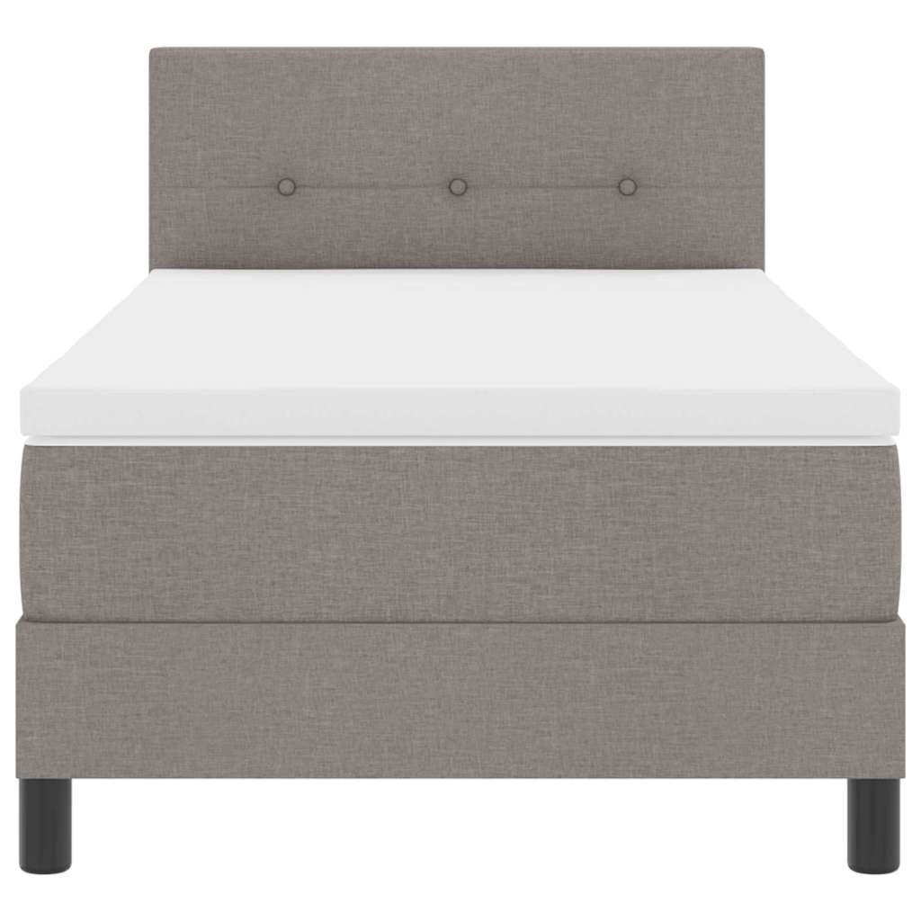 Boxspringbett mit Kopfteil Taupe 90 x 200 cm Stoff