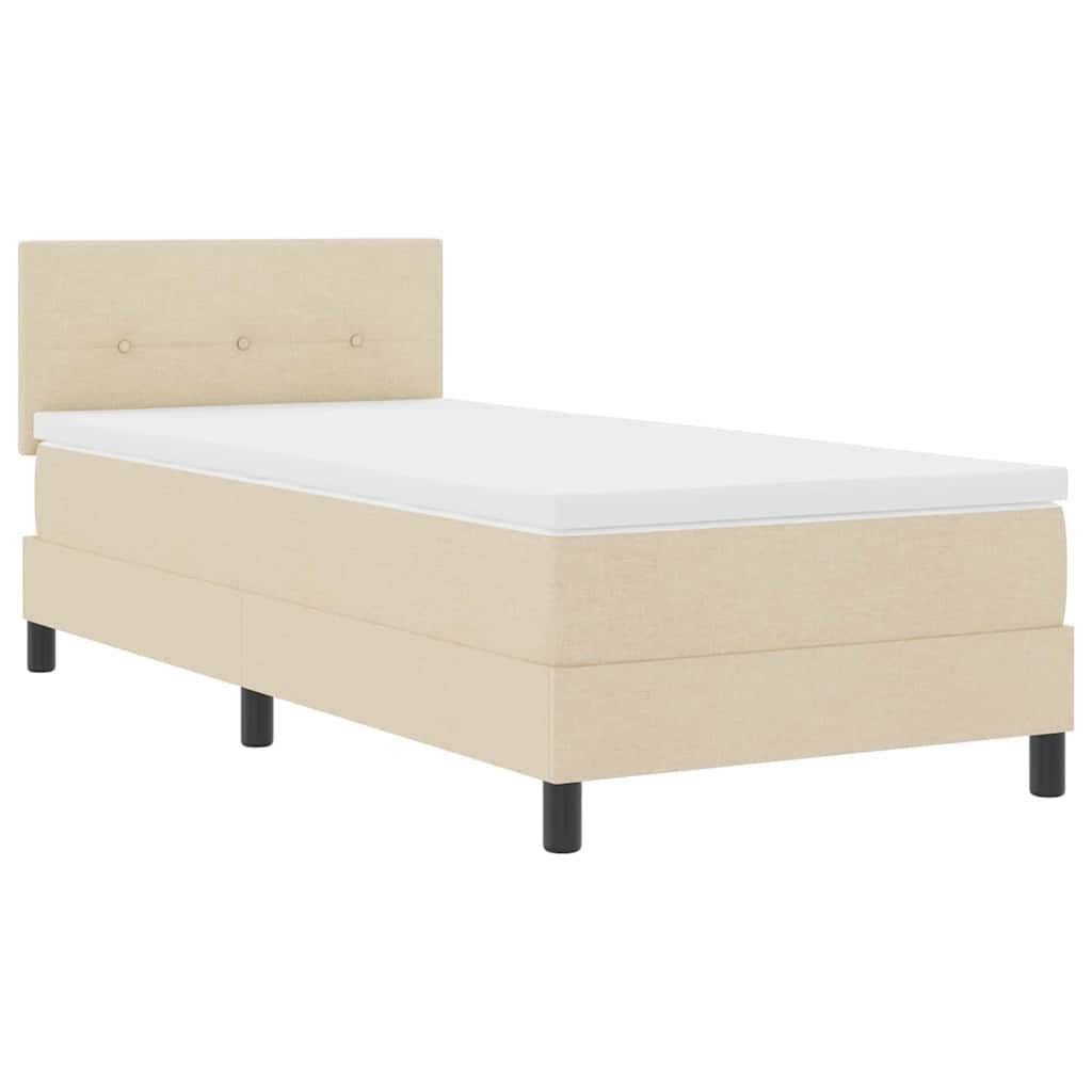 Boxspringbett mit Kopfteil Creme 90 x 200 cm Stoff