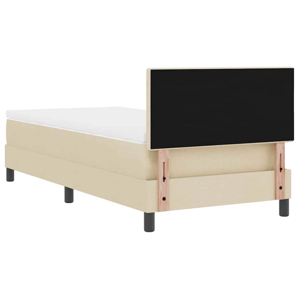 Boxspringbett mit Kopfteil Creme 90 x 200 cm Stoff