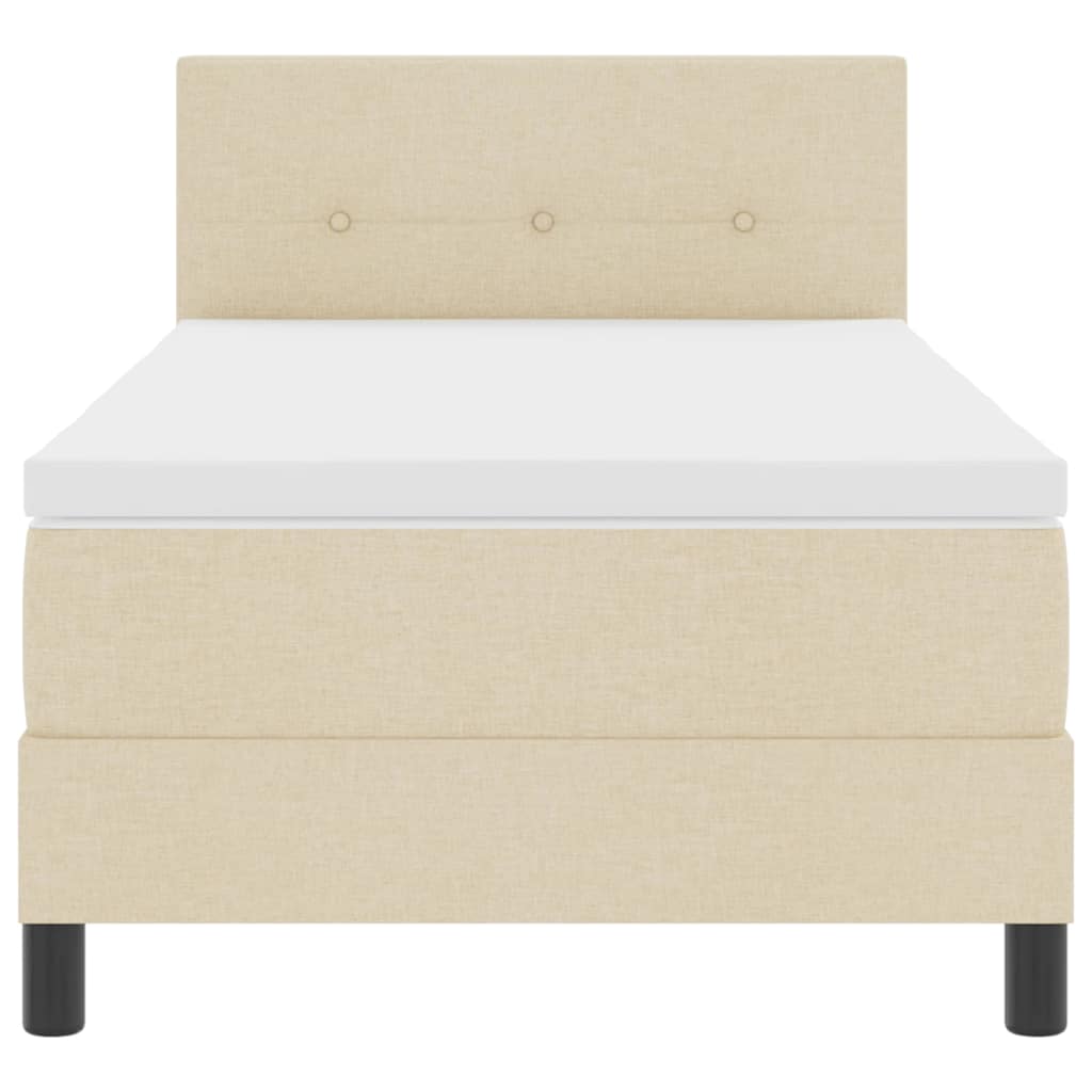 Boxspringbett mit Kopfteil Creme 90 x 200 cm Stoff