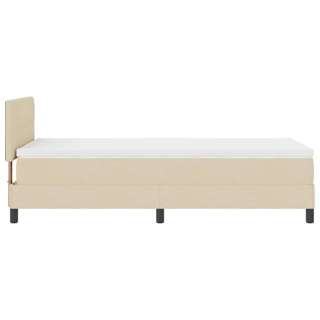 Boxspringbett mit Kopfteil Creme 90 x 200 cm Stoff