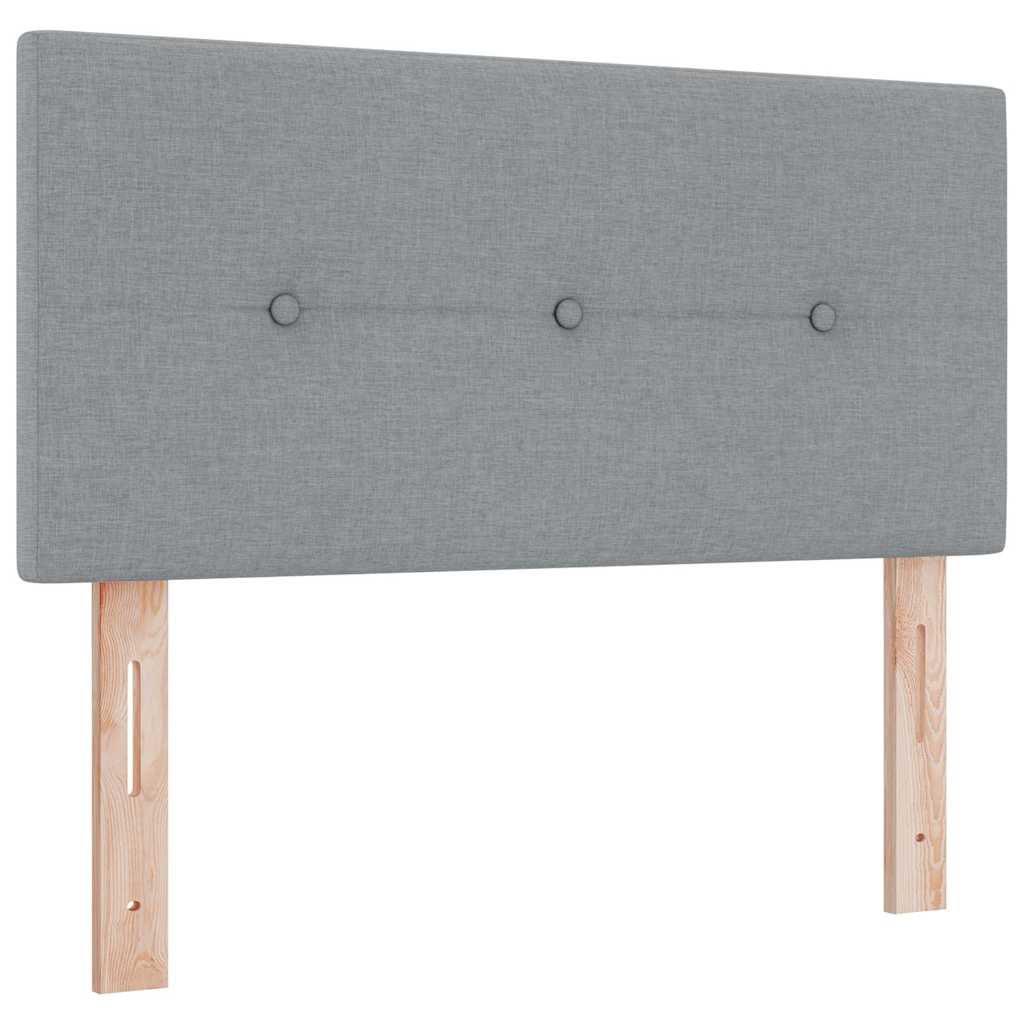Boxspringbett mit Kopfteil Hellgrau 100 x 200 cm Stoff