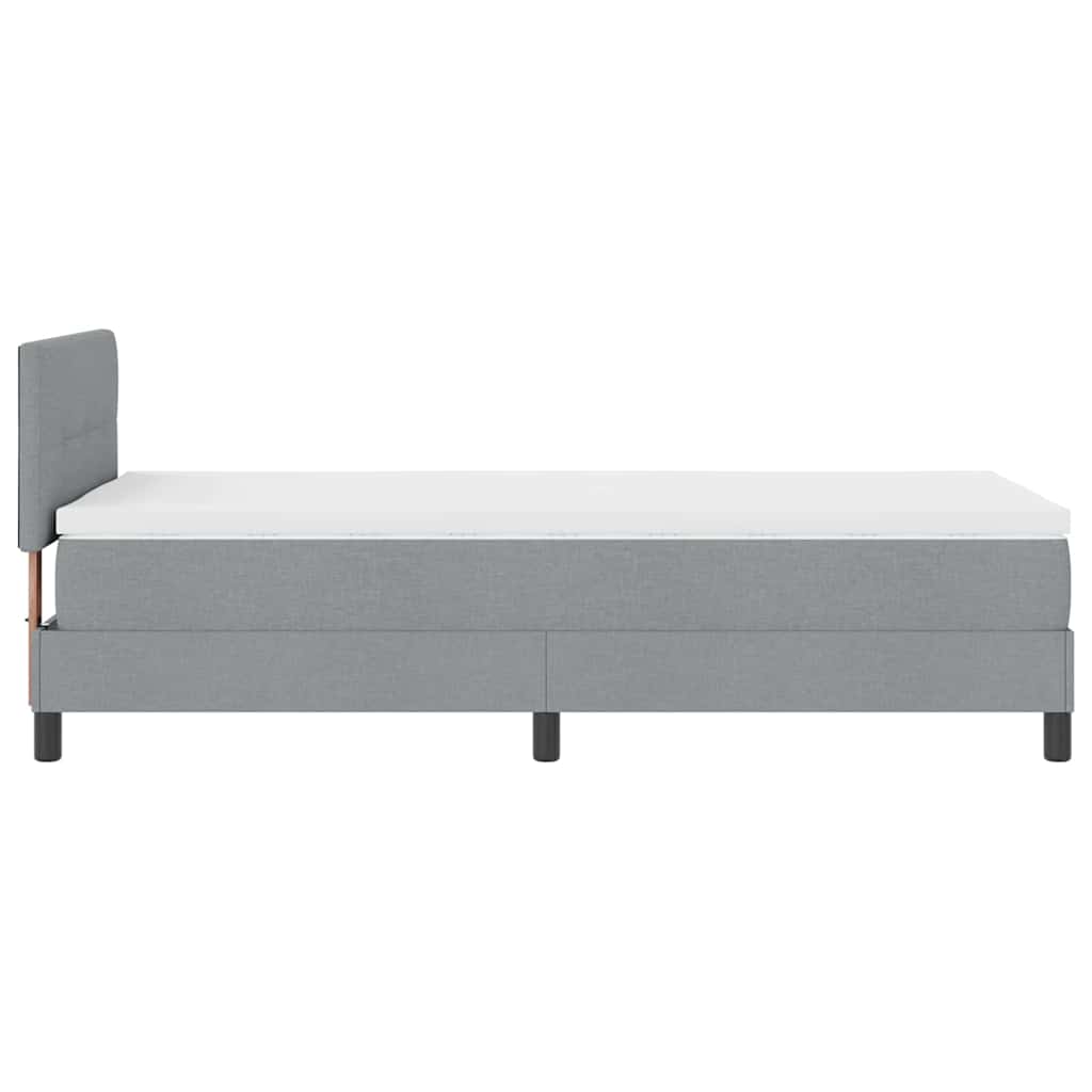 Boxspringbett mit Kopfteil Hellgrau 100 x 200 cm Stoff