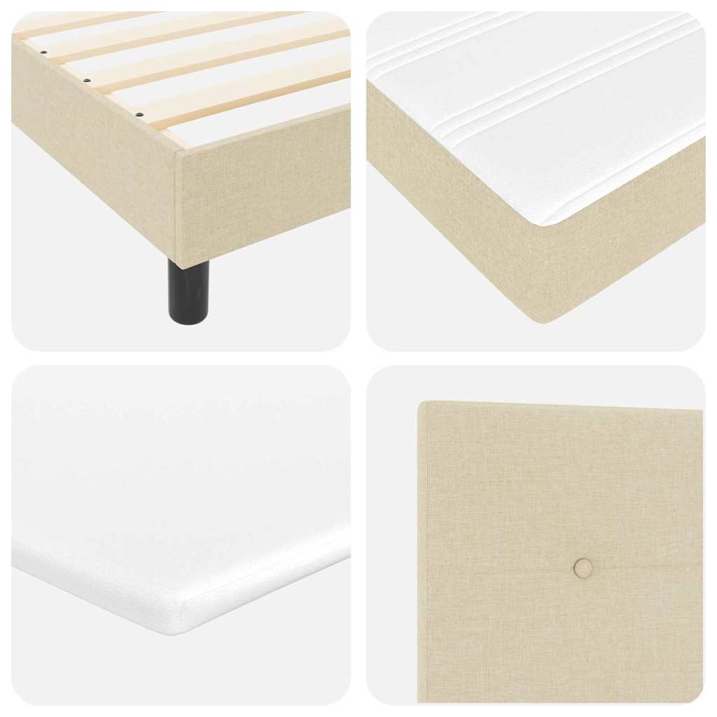 Boxspringbett mit Kopfteil Creme 100 x 200 cm Stoff