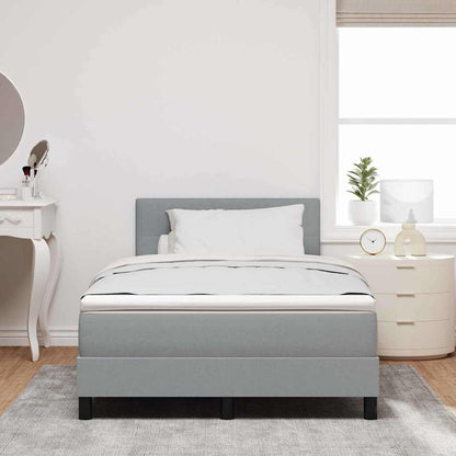 Boxspringbett mit Kopfteil Hellgrau 120 x 190 cm Stoff