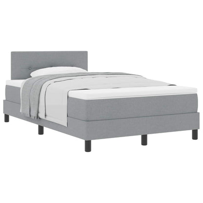 Boxspringbett mit Kopfteil Hellgrau 120 x 190 cm Stoff