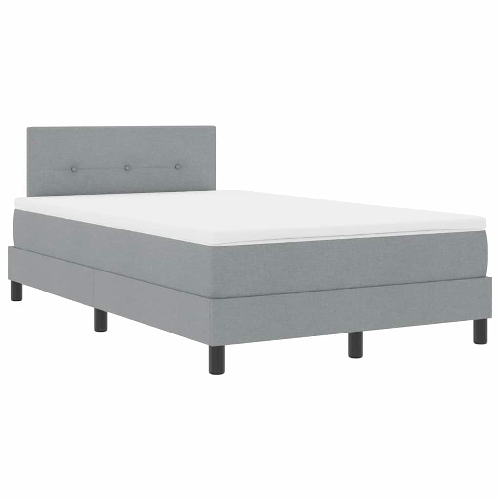 Boxspringbett mit Kopfteil Hellgrau 120 x 190 cm Stoff
