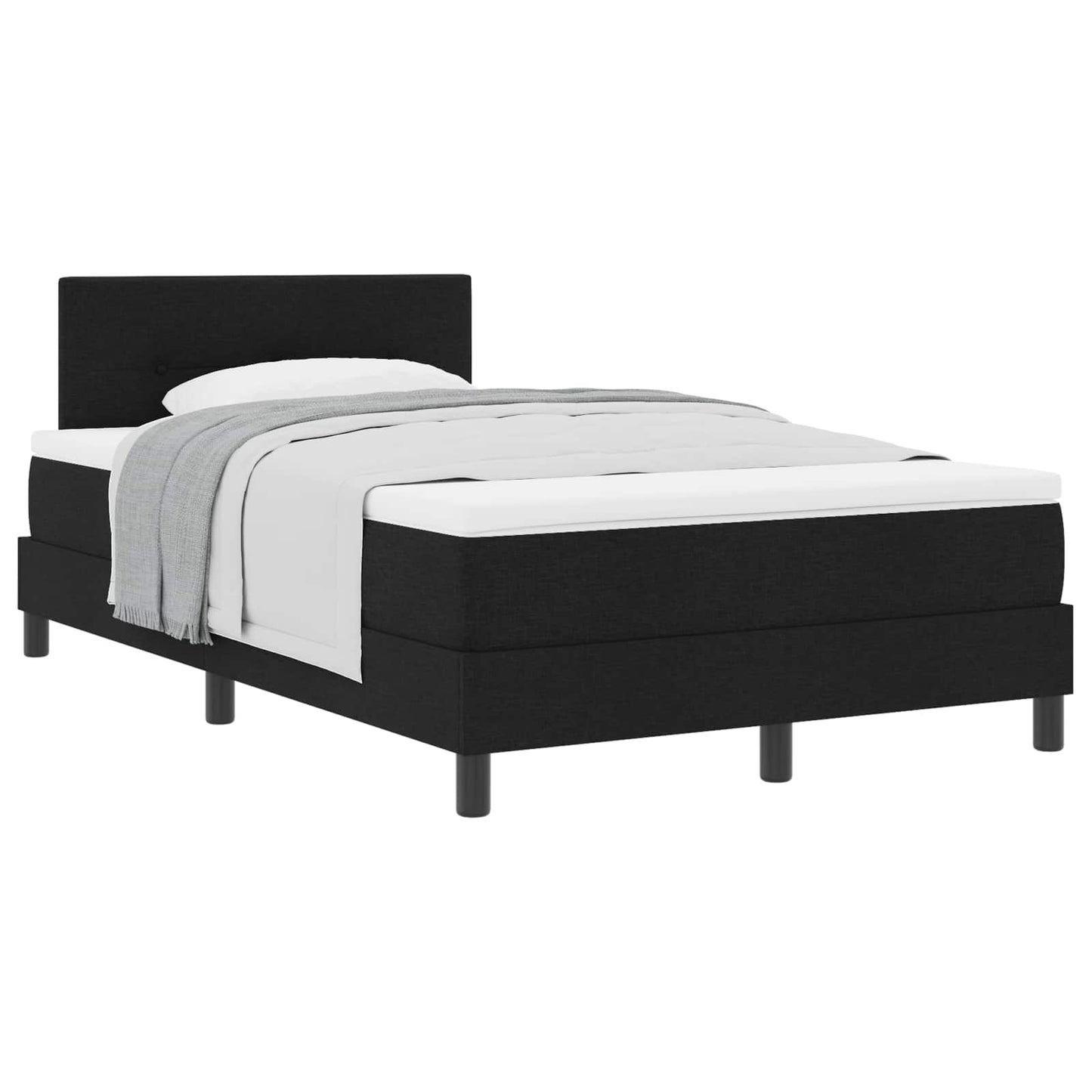 Boxspringbett mit Kopfteil Schwarz 120 x 190 cm Stoff