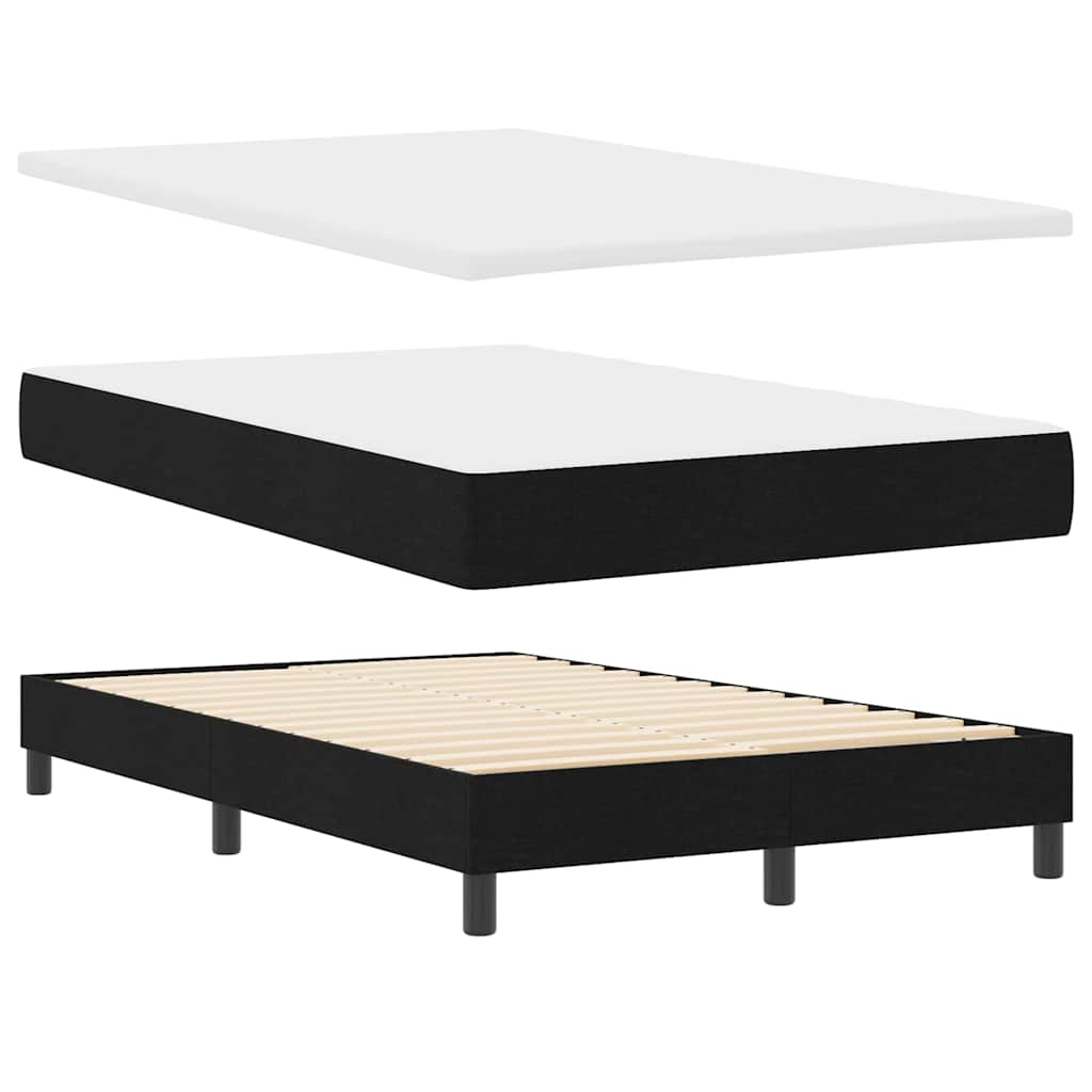 Boxspringbett mit Kopfteil Schwarz 120 x 190 cm Stoff