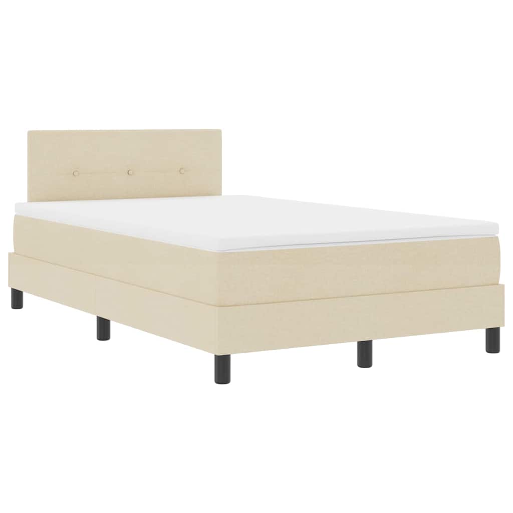Boxspringbett mit Kopfteil Creme 120 x 190 cm Stoff