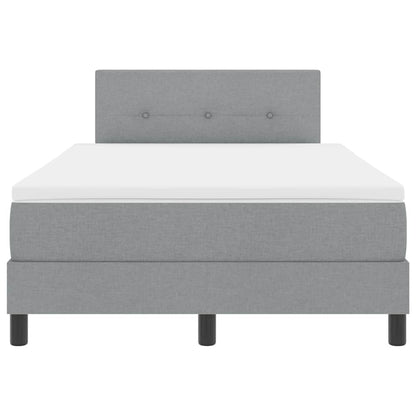 Boxspringbett mit Kopfteil Hellgrau 120 x 200 cm Stoff