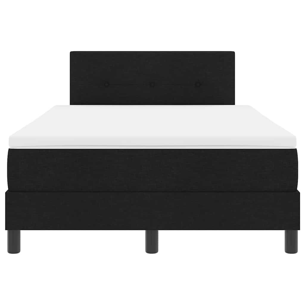 Boxspringbett mit Kopfteil Schwarz 120 x 200 cm Stoff