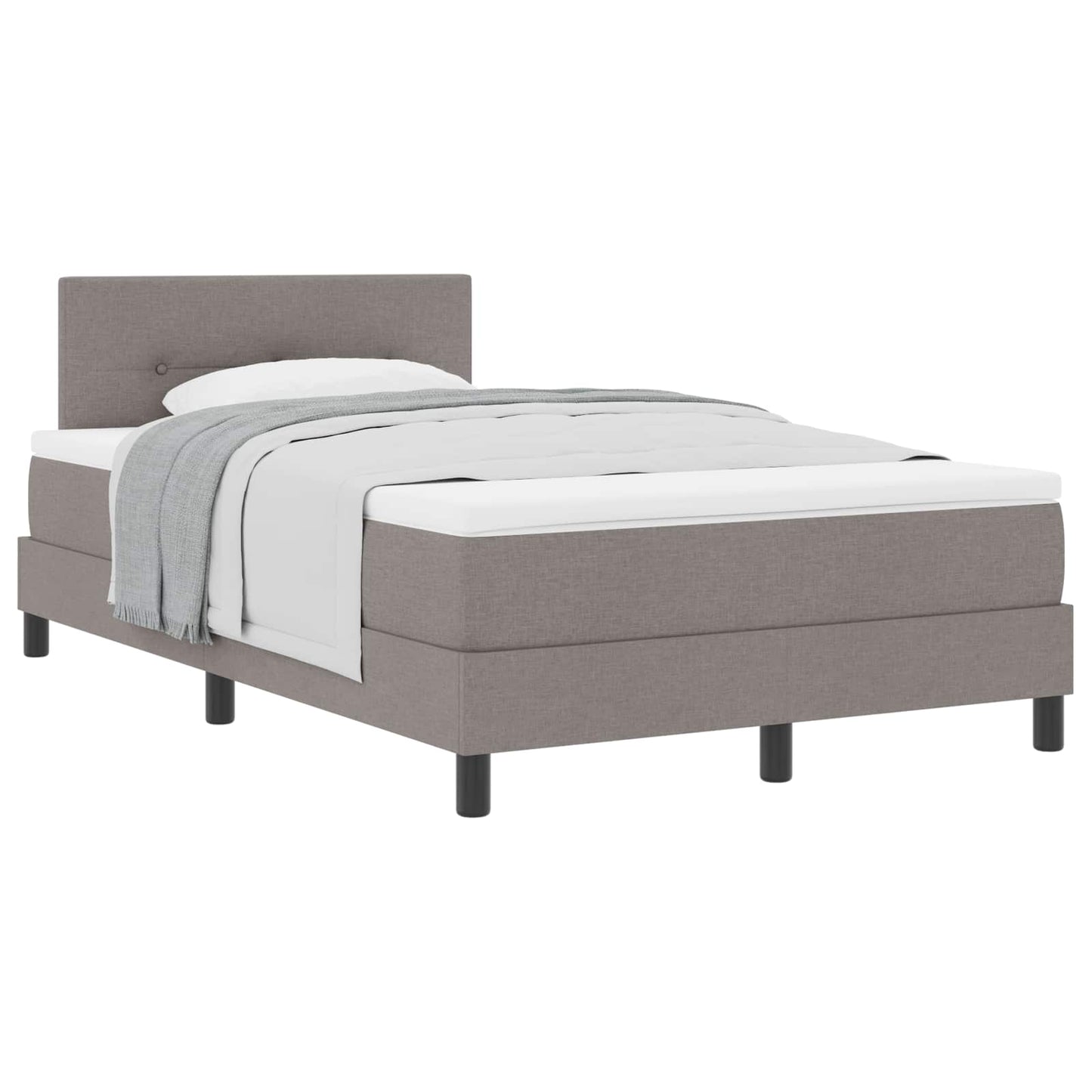 Boxspringbett mit Kopfteil Taupe 120 x 200 cm Stoff