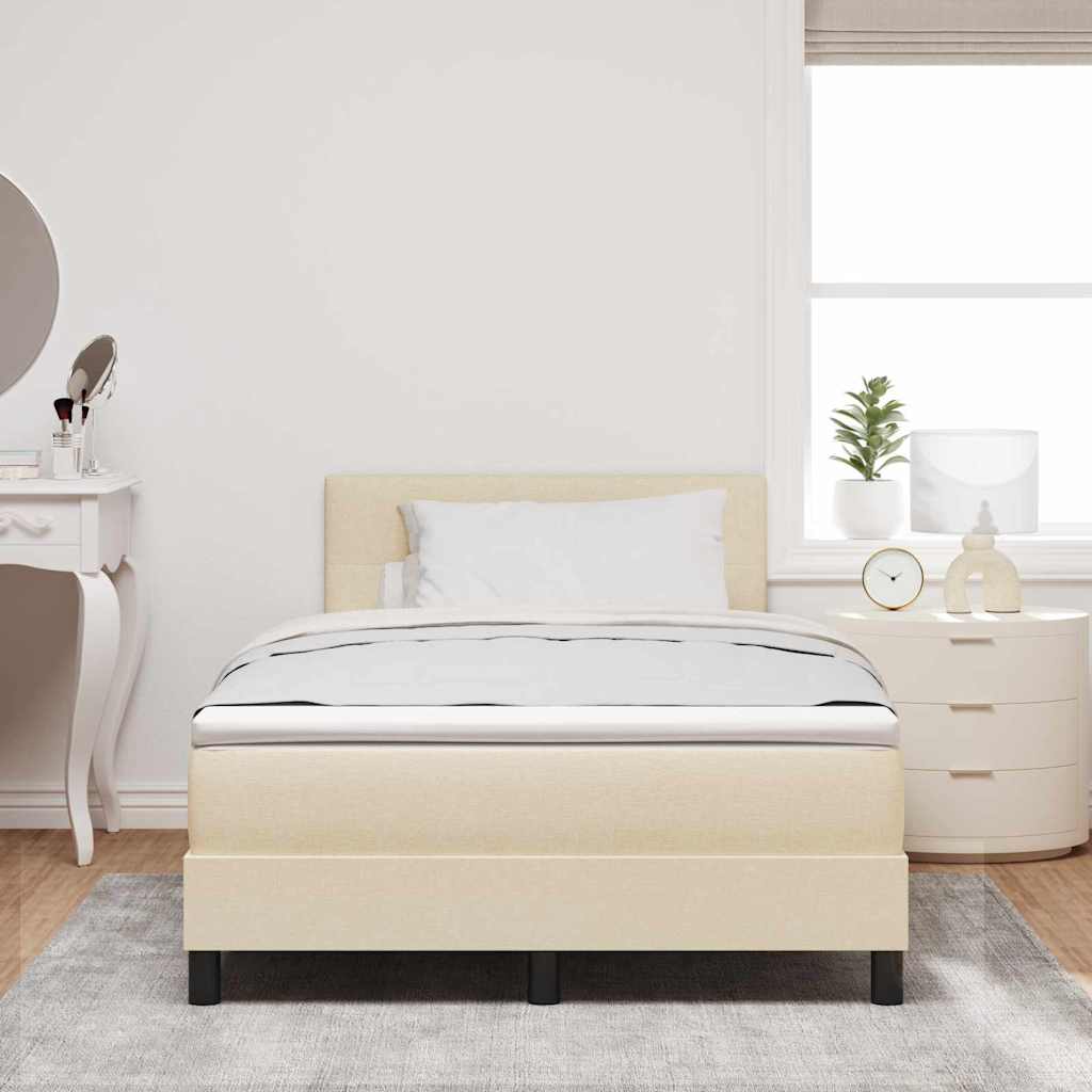 Boxspringbett mit Kopfteil Creme 120 x 200 cm Stoff