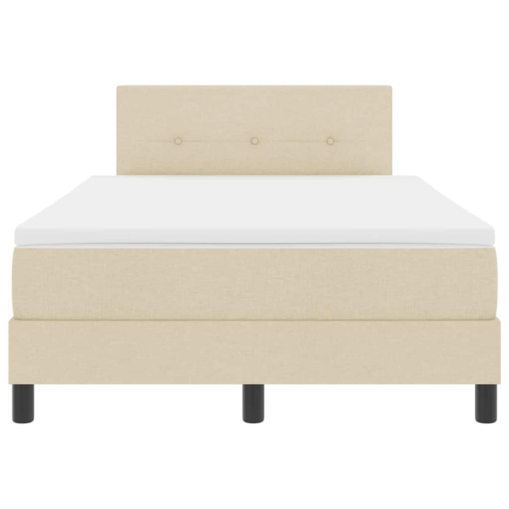 Boxspringbett mit Kopfteil Creme 120 x 200 cm Stoff