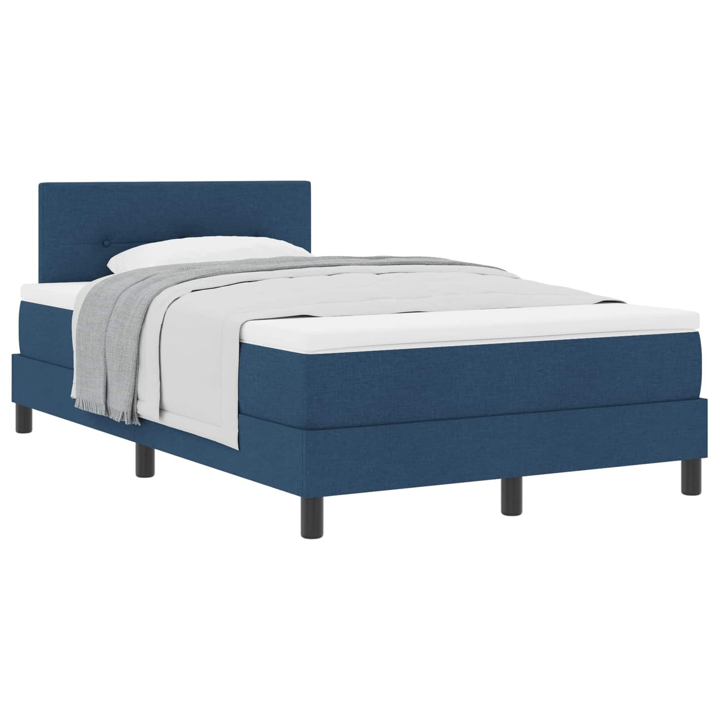 Boxspringbett mit Kopfteil Blau 120 x 200 cm Stoff