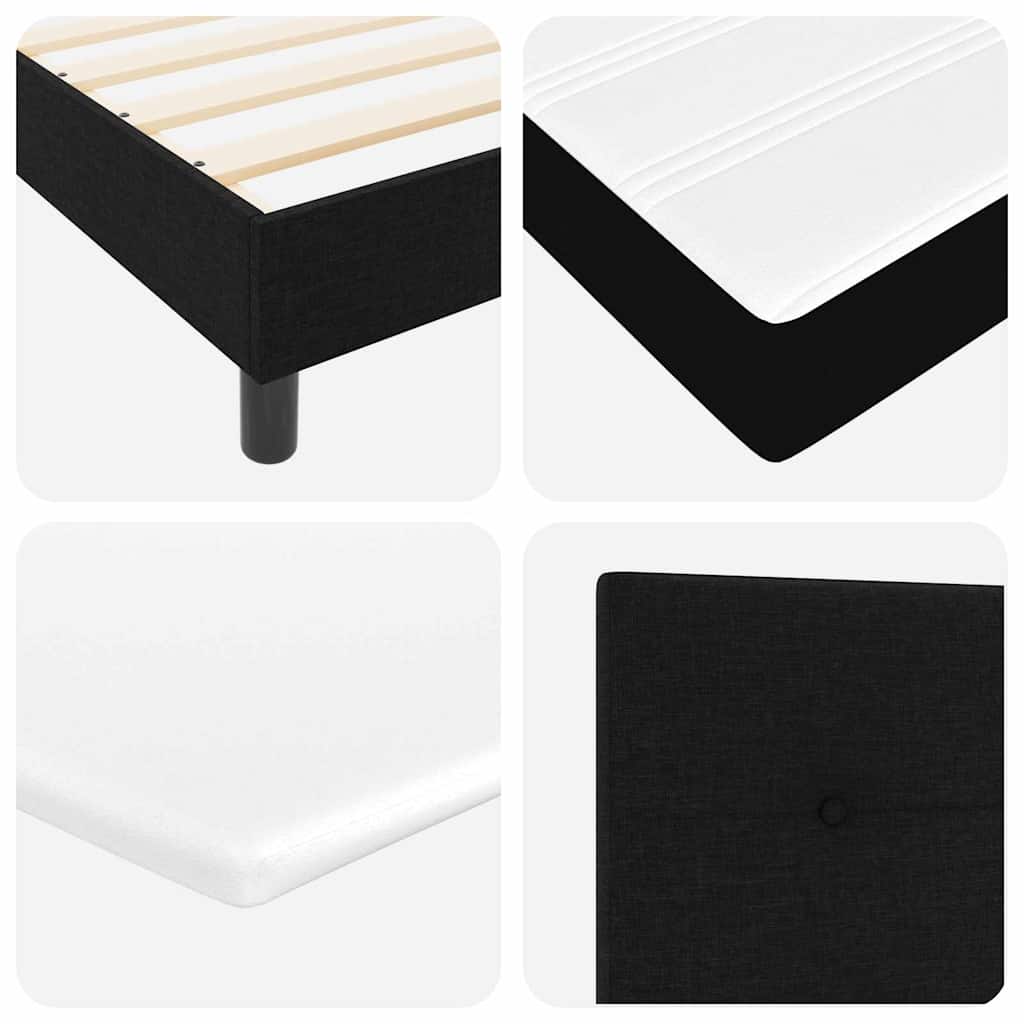 Boxspringbett mit Kopfteil Schwarz 140 x 190 cm Stoff
