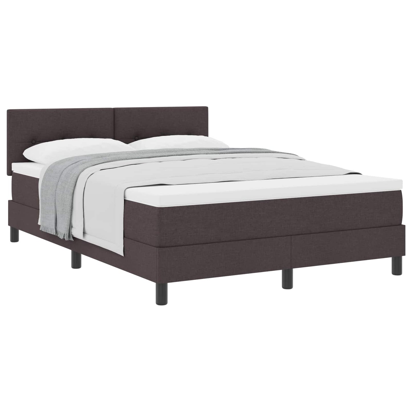 Boxspringbett mit Kopfteil Dunkelbraun 140 x 190 cm Stoff