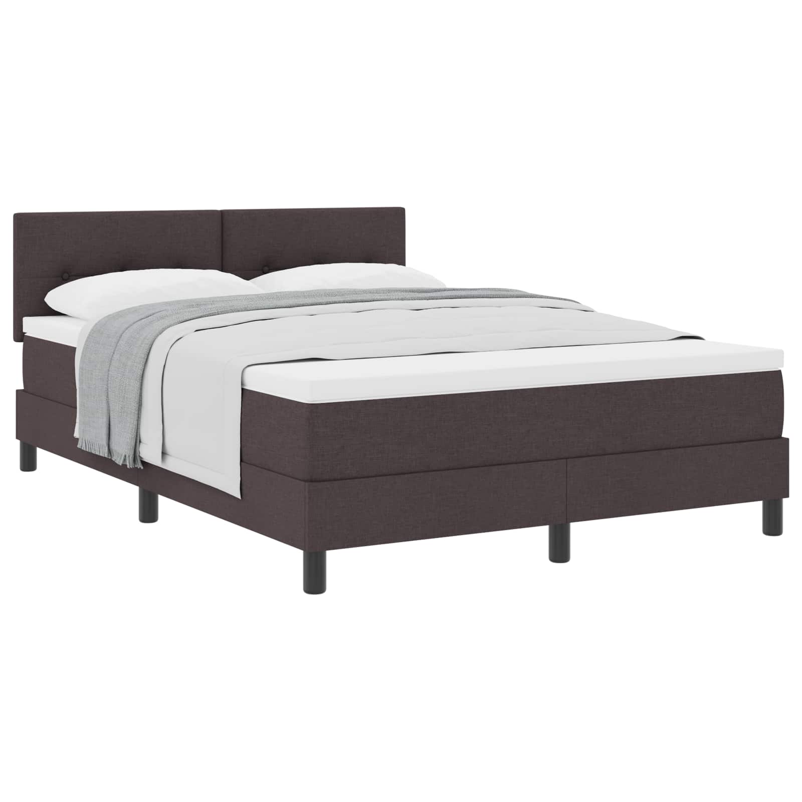 Boxspringbett mit Kopfteil Dunkelbraun 140 x 190 cm Stoff