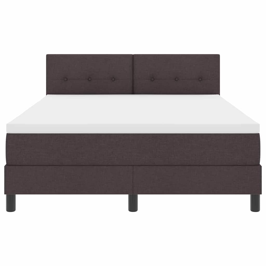 Boxspringbett mit Kopfteil Dunkelbraun 140 x 190 cm Stoff