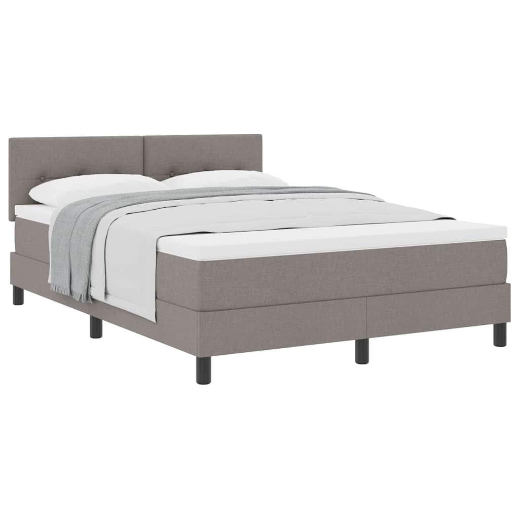 Boxspringbett mit Matratze Taupe 140 x 190 cm Stoff