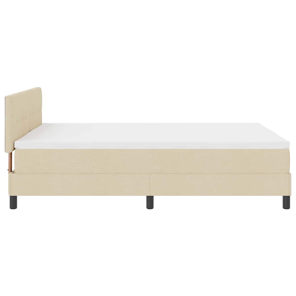 Boxspringbett mit Kopfteil Creme 140 x 190 cm Stoff