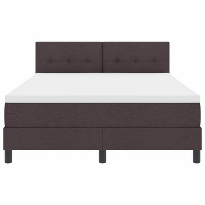 Boxspringbett mit Kopfteil Dunkelbraun 140 x 200 cm Stoff