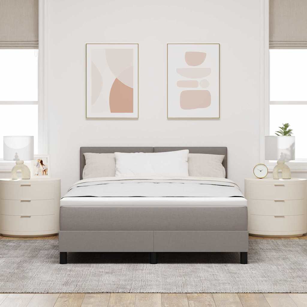 Boxspringbett mit Matratze Taupe 140 x 200 cm Stoff