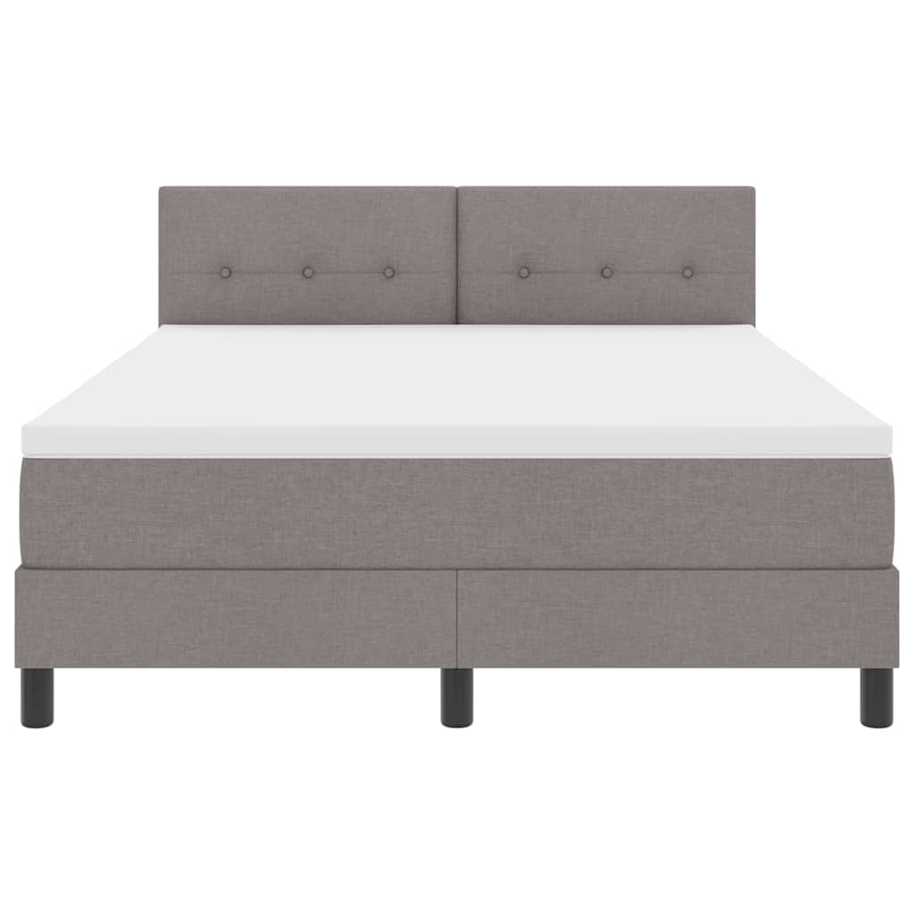 Boxspringbett mit Matratze Taupe 140 x 200 cm Stoff