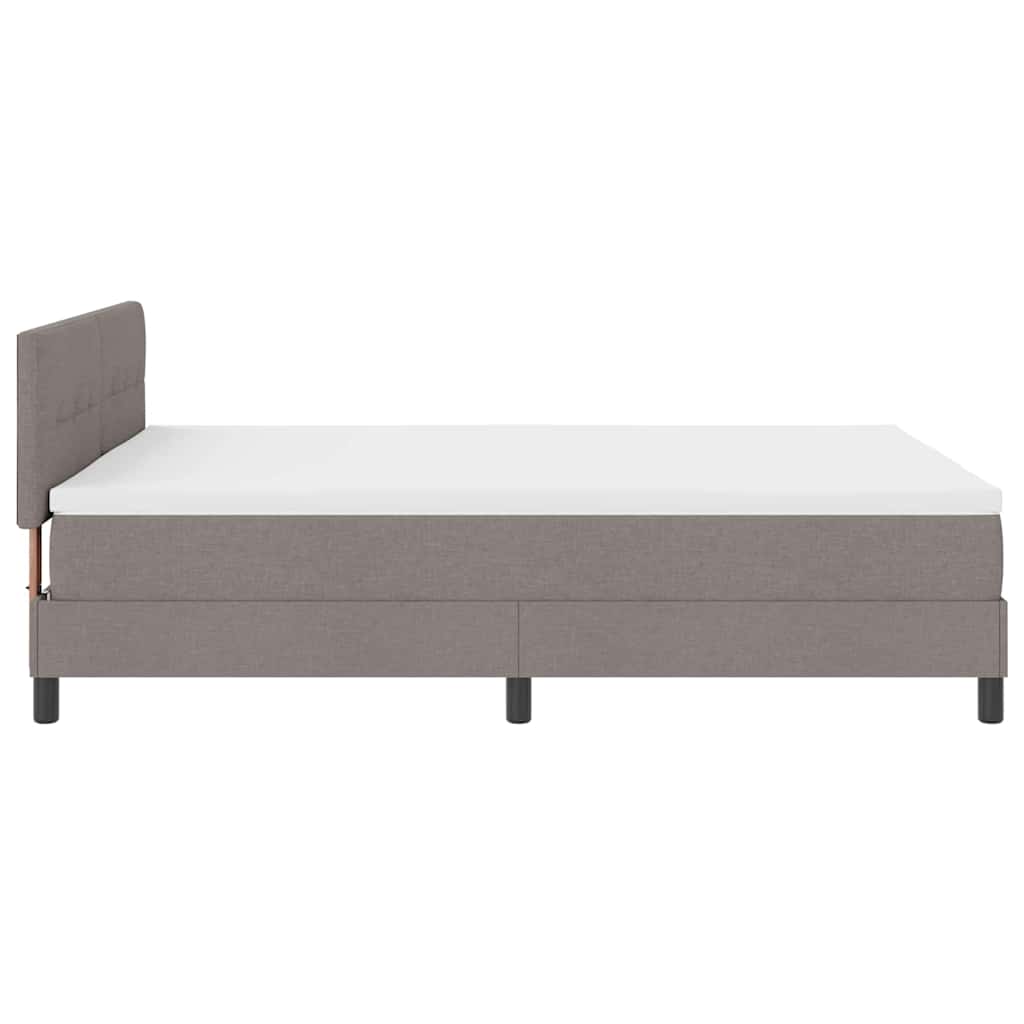 Boxspringbett mit Matratze Taupe 140 x 200 cm Stoff