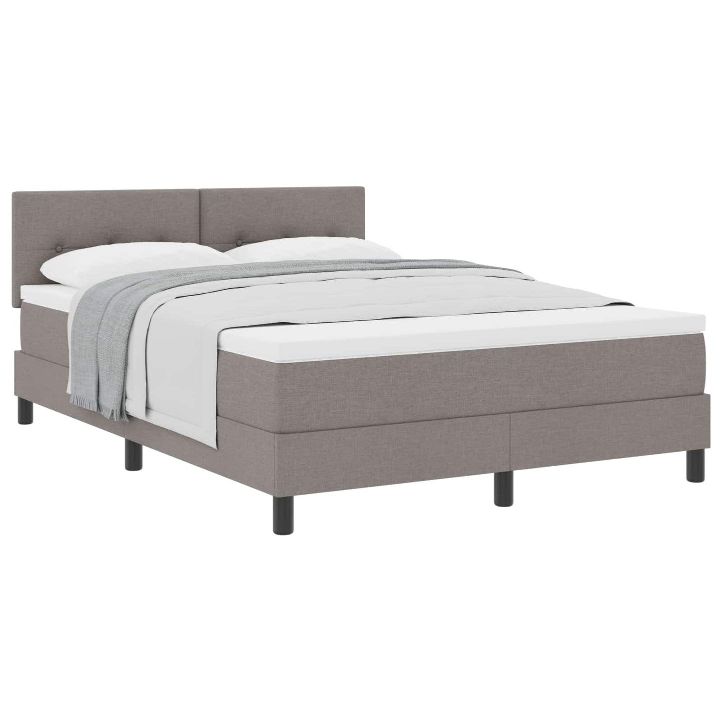 Boxspringbett mit Kopfteil Taupe 160 x 200 cm Stoff