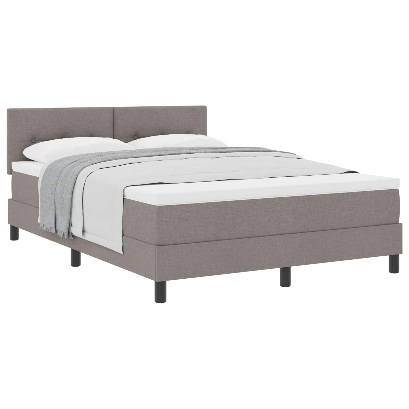 Boxspringbett mit Kopfteil Taupe 160 x 200 cm Stoff