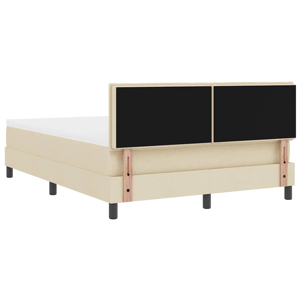 Boxspringbett mit Kopfteil Creme 160 x 200 cm Stoff