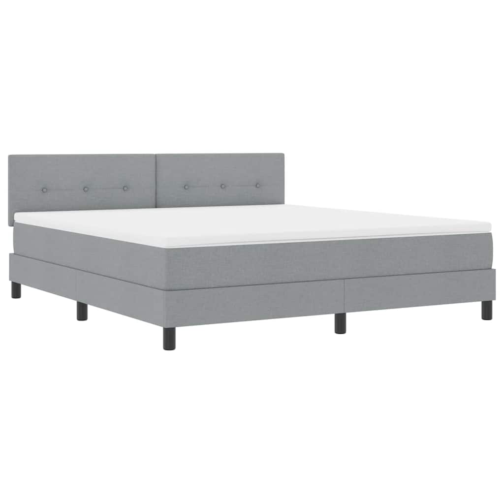 Boxspringbett mit Kopfteil Hellgrau 180 x 200 cm Stoff