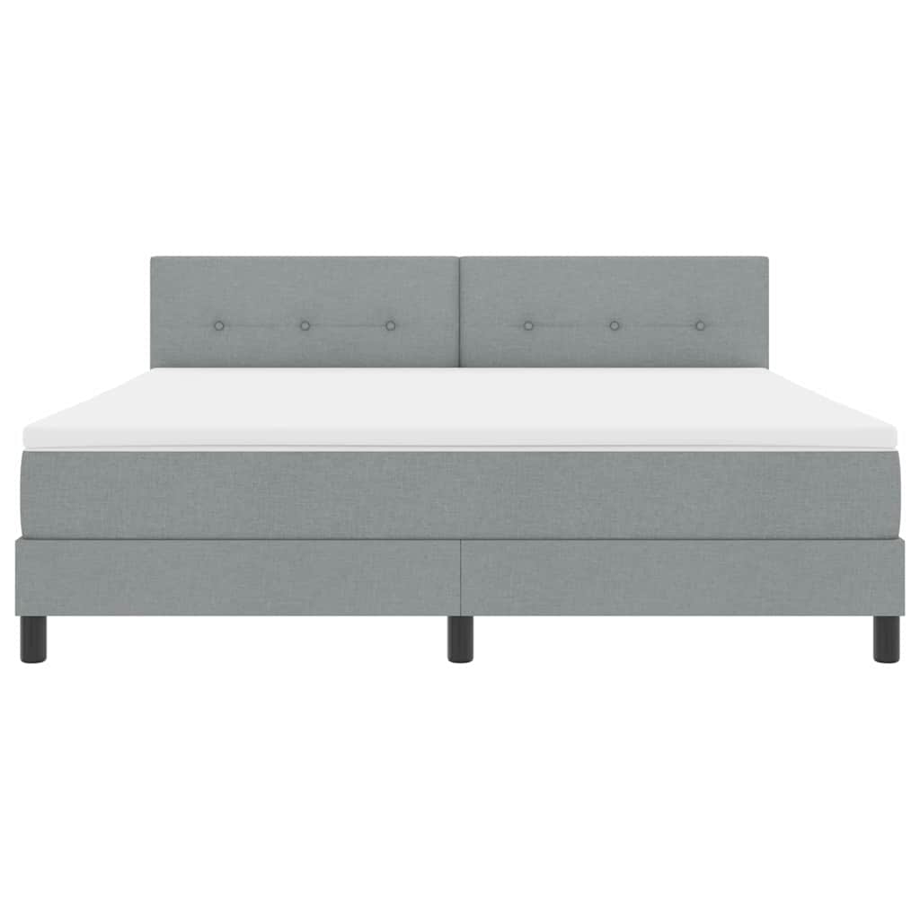 Boxspringbett mit Kopfteil Hellgrau 180 x 200 cm Stoff