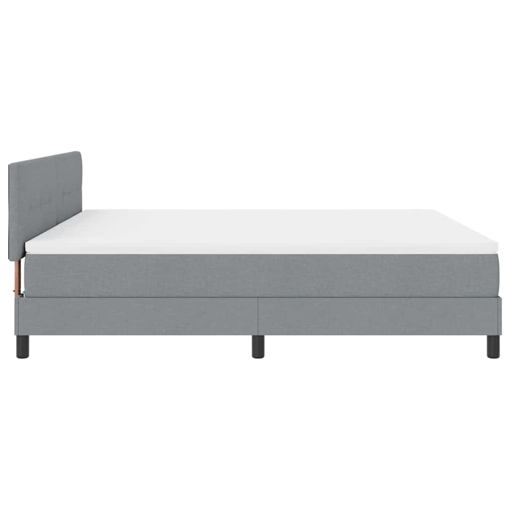 Boxspringbett mit Kopfteil Hellgrau 180 x 200 cm Stoff