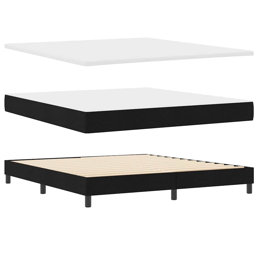 Boxspringbett mit Kopfteil Schwarz 180 x 200 cm Stoff