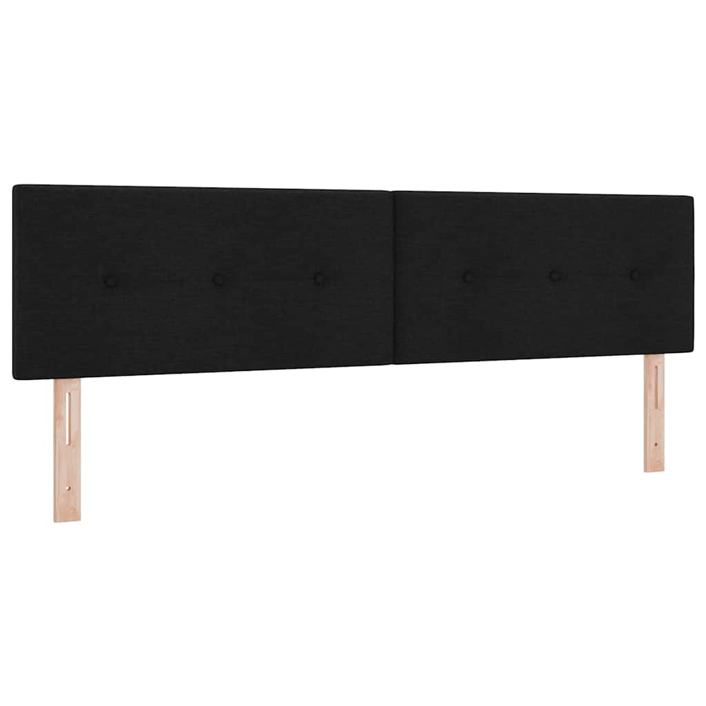 Boxspringbett mit Kopfteil Schwarz 180 x 200 cm Stoff