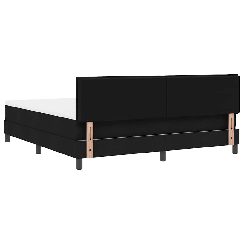 Boxspringbett mit Kopfteil Schwarz 180 x 200 cm Stoff