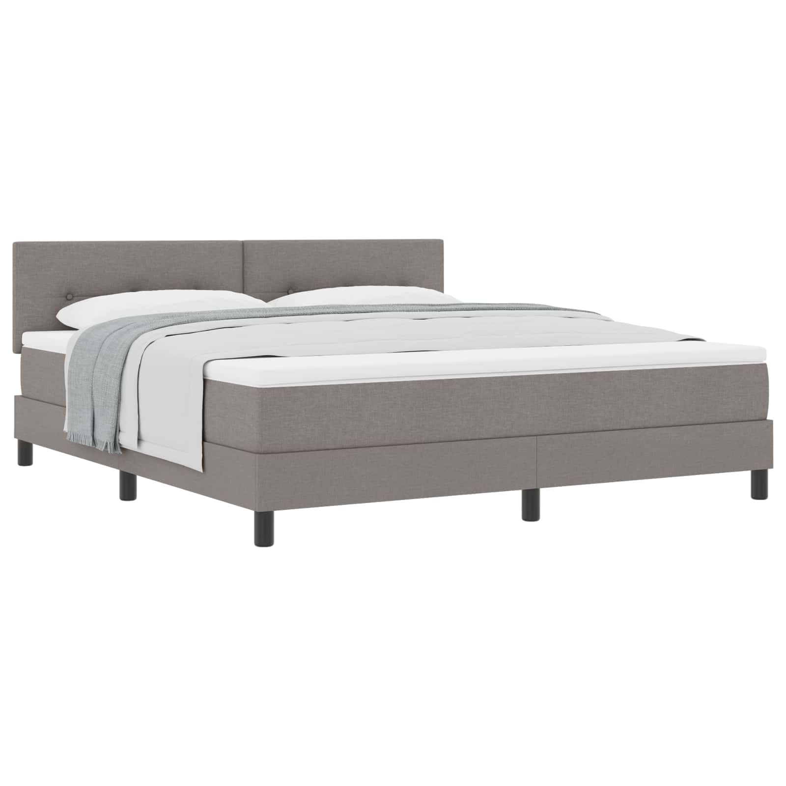 Boxspringbett mit Kopfteil Taupe 180 x 200 cm Stoff