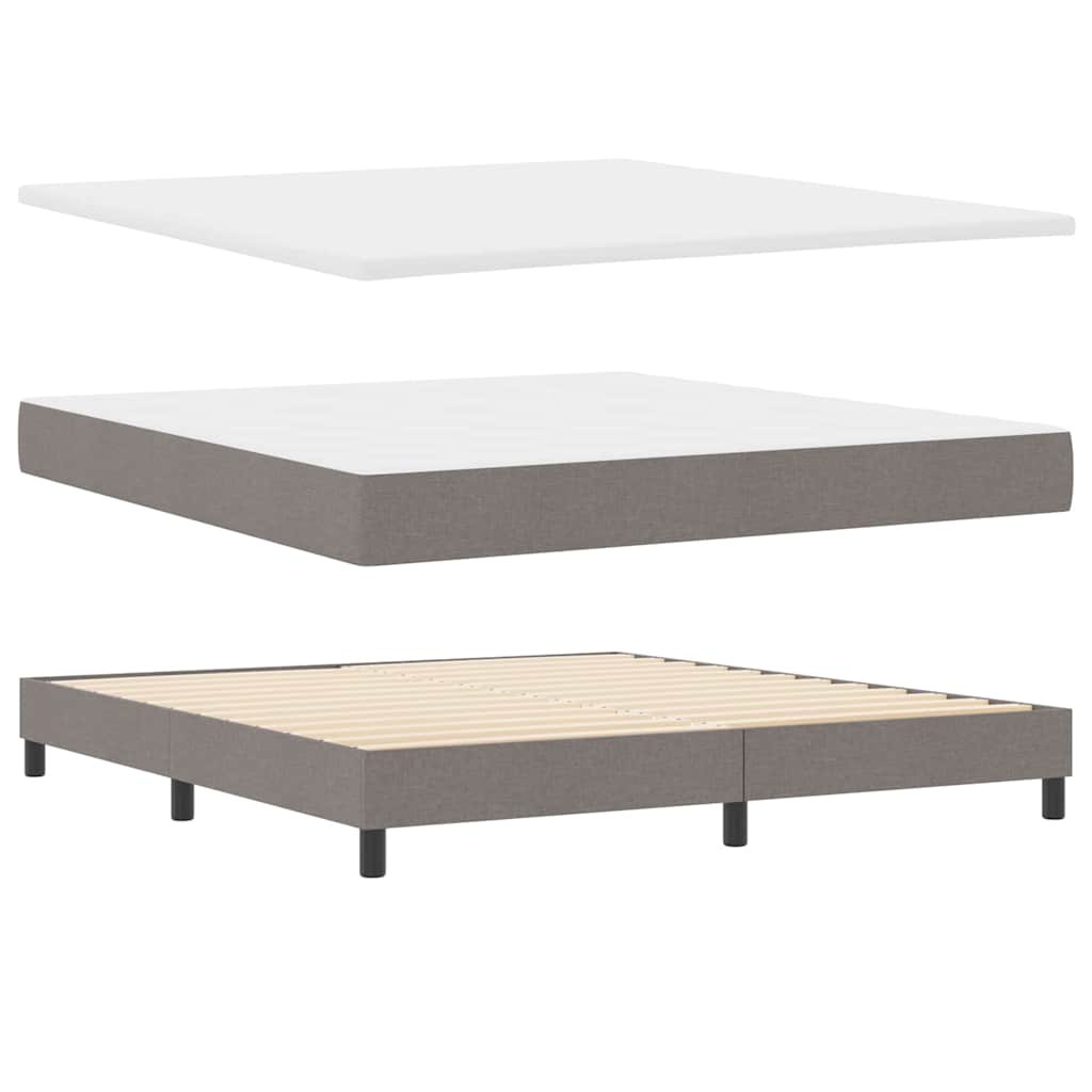 Boxspringbett mit Kopfteil Taupe 180 x 200 cm Stoff