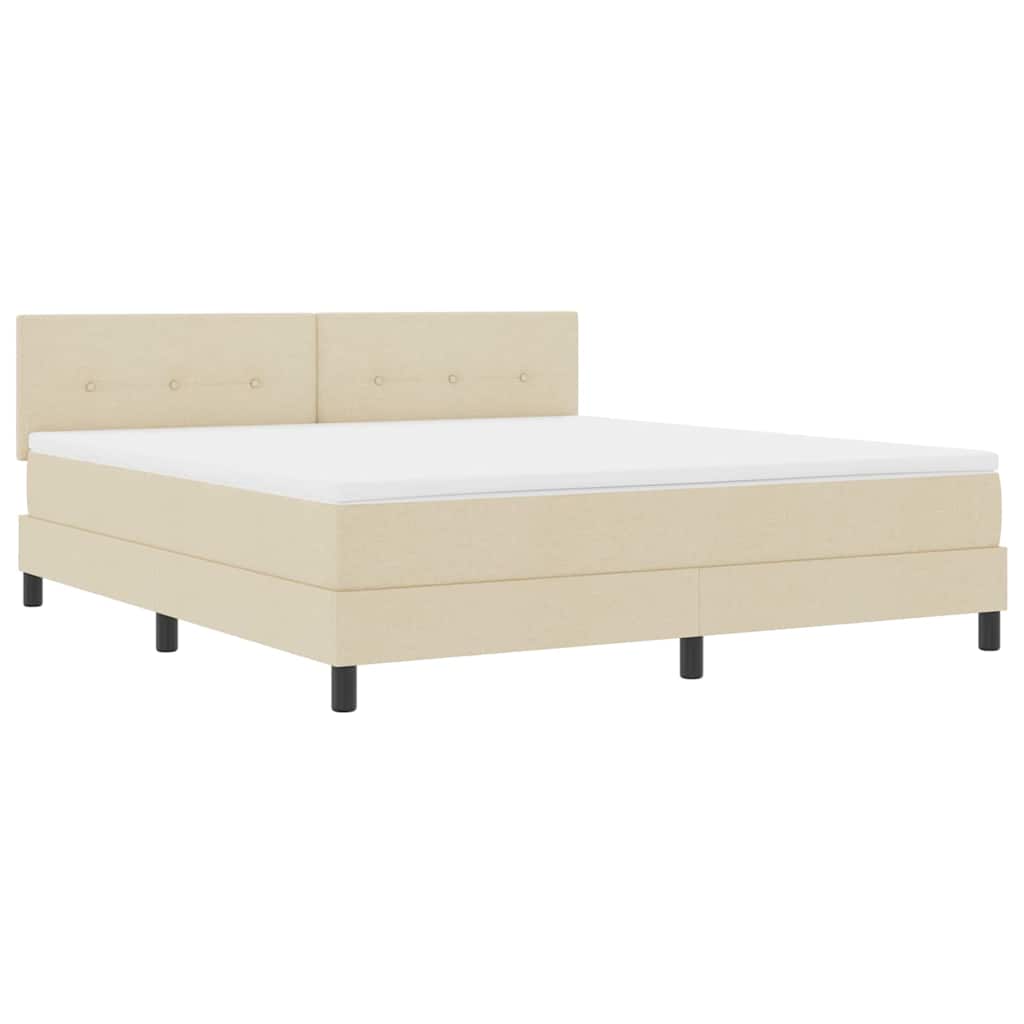 Boxspringbett mit Kopfteil Creme 180 x 200 cm Stoff