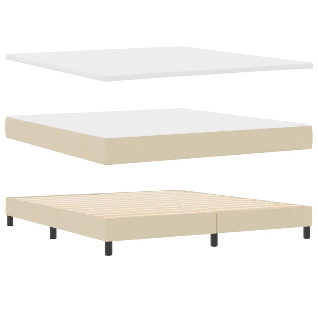 Boxspringbett mit Kopfteil Creme 180 x 200 cm Stoff